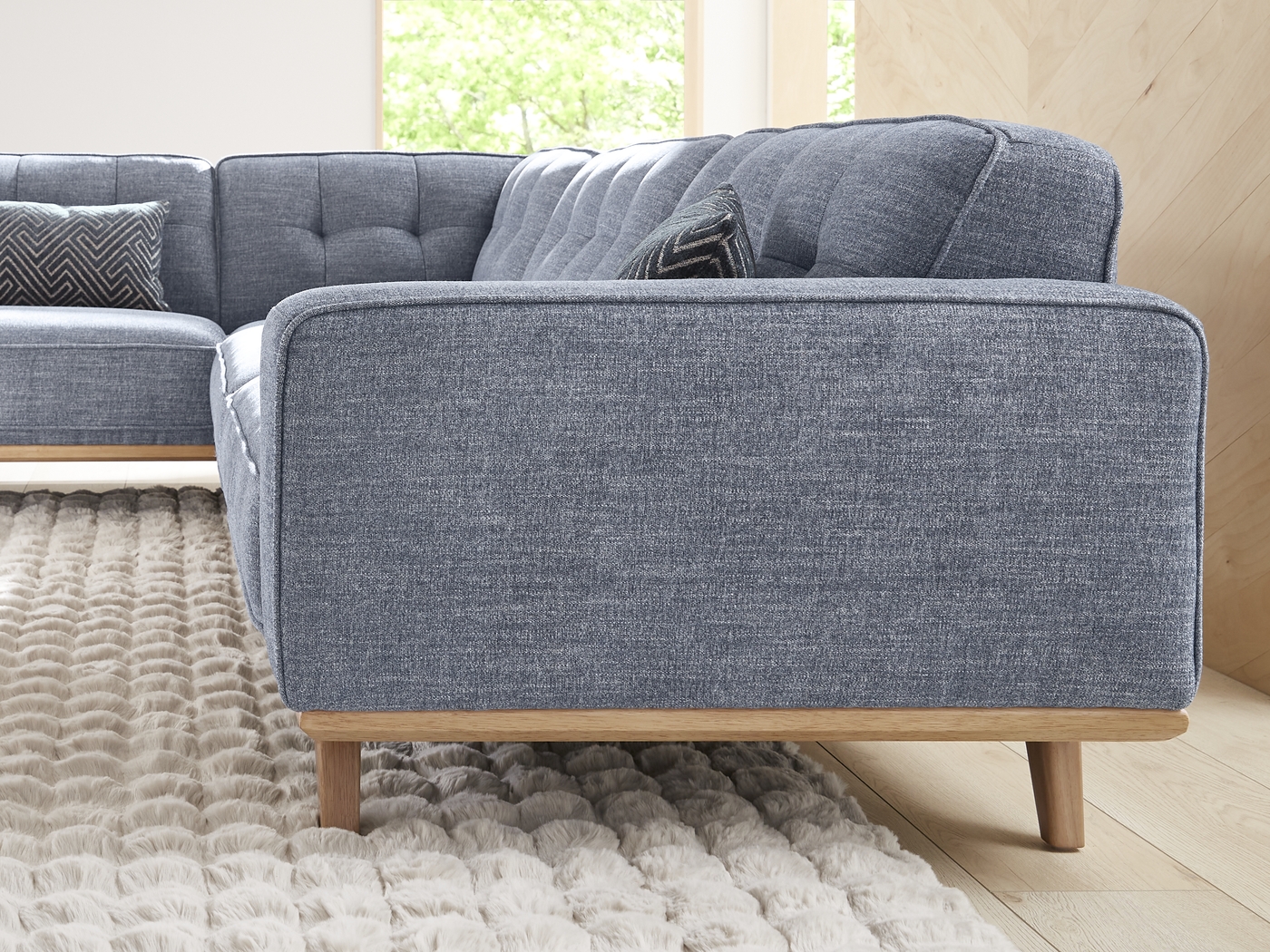 Stamford Bridge Denim 5 Pc Sectional Living Room - Thumbnail - Image 4