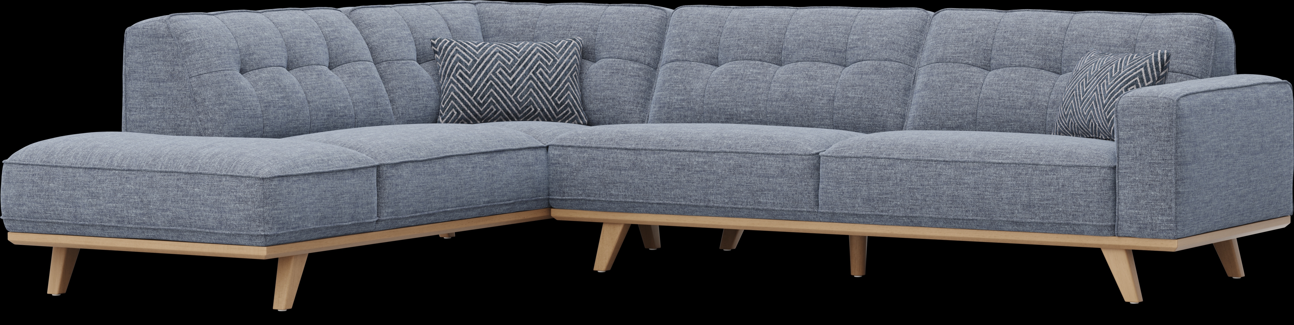 Stamford Bridge Denim 5 Pc Sectional Living Room - Thumbnail - Image 2