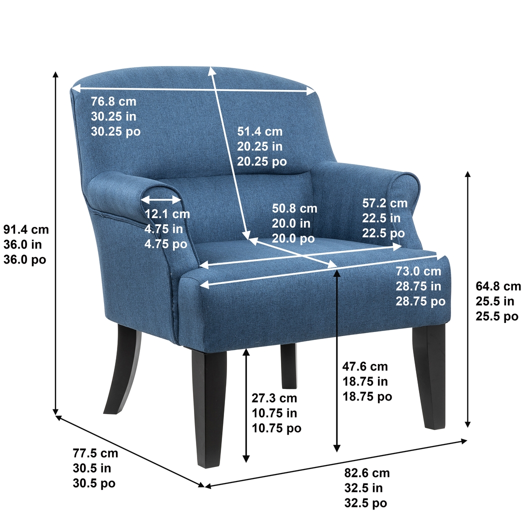 Stamnes Blue Accent Chair - Thumbnail - Image 9