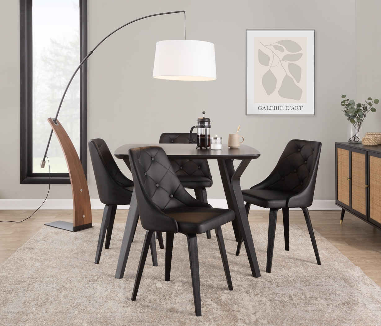 Stanyarne I Black Dining Chair, Set of 2 - Thumbnail - Image 2