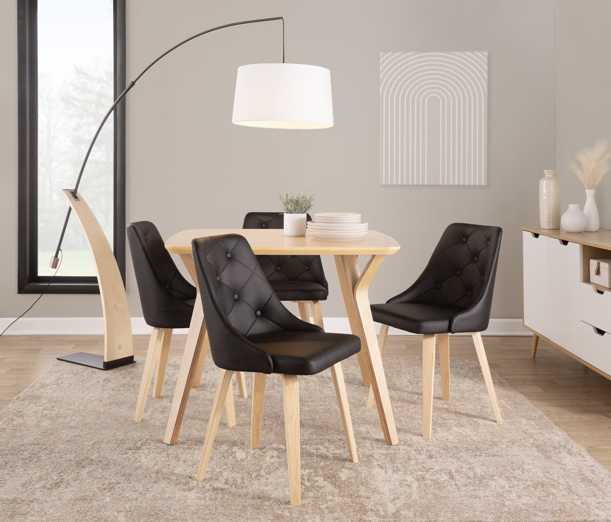 Stanyarne II Black Dining Chair, Set of 2 - Thumbnail - Image 2