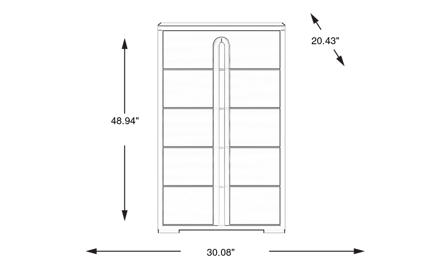 Dimension Image. Please refer to the Dimension Tab on this page for dimension details.