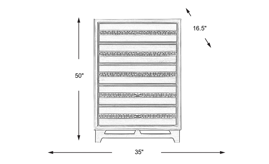 Dimension Image. Please refer to the Dimension Tab on this page for dimension details.
