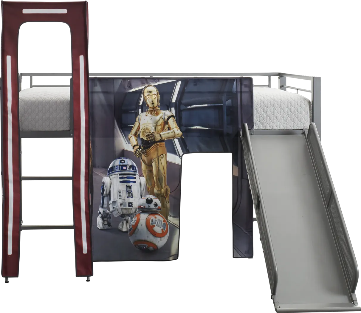 Star Wars Droids & Copilots Silver Jr. Twin Tent Loft Bed with Slide and Tower - Thumbnail - Image 2