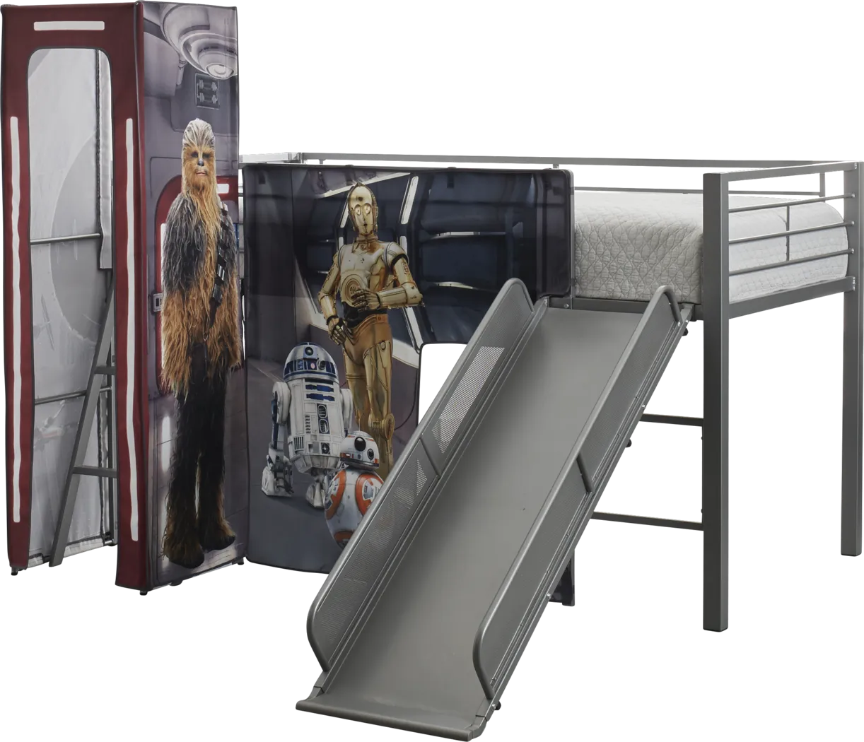 Star Wars Droids & Copilots Silver Jr. Twin Tent Loft Bed with Slide and Tower - Thumbnail - Image 3