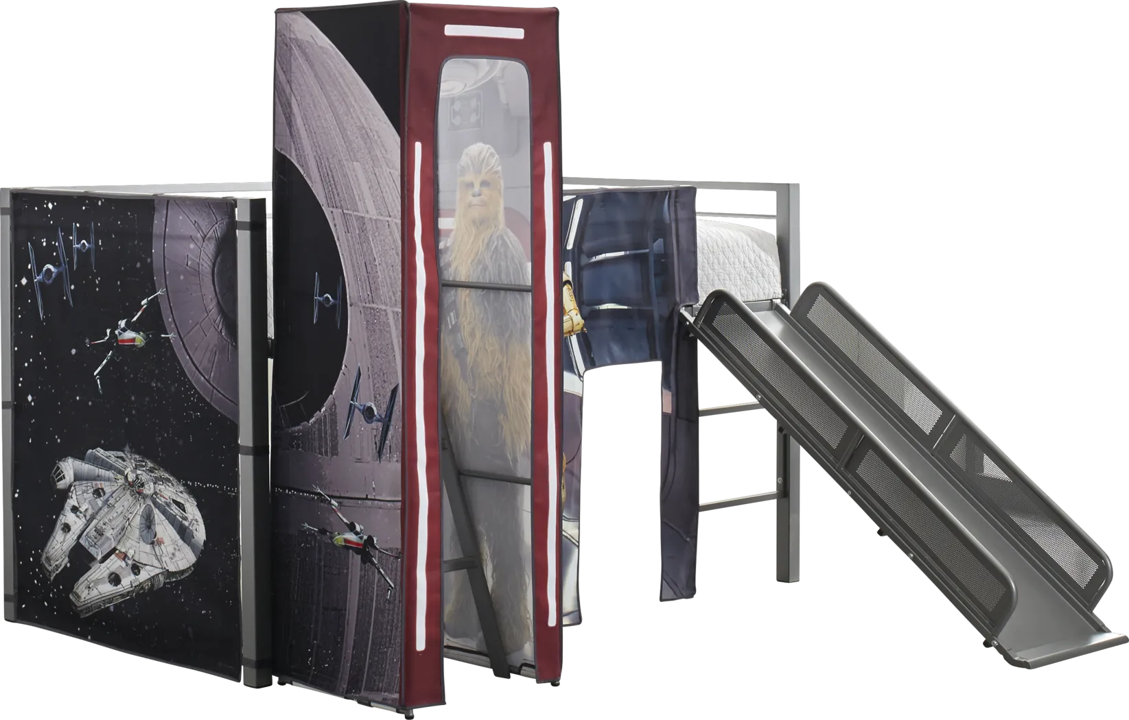 Star Wars Droids & Copilots Silver Jr. Twin Tent Loft Bed with Slide and Tower - Thumbnail - Image 1