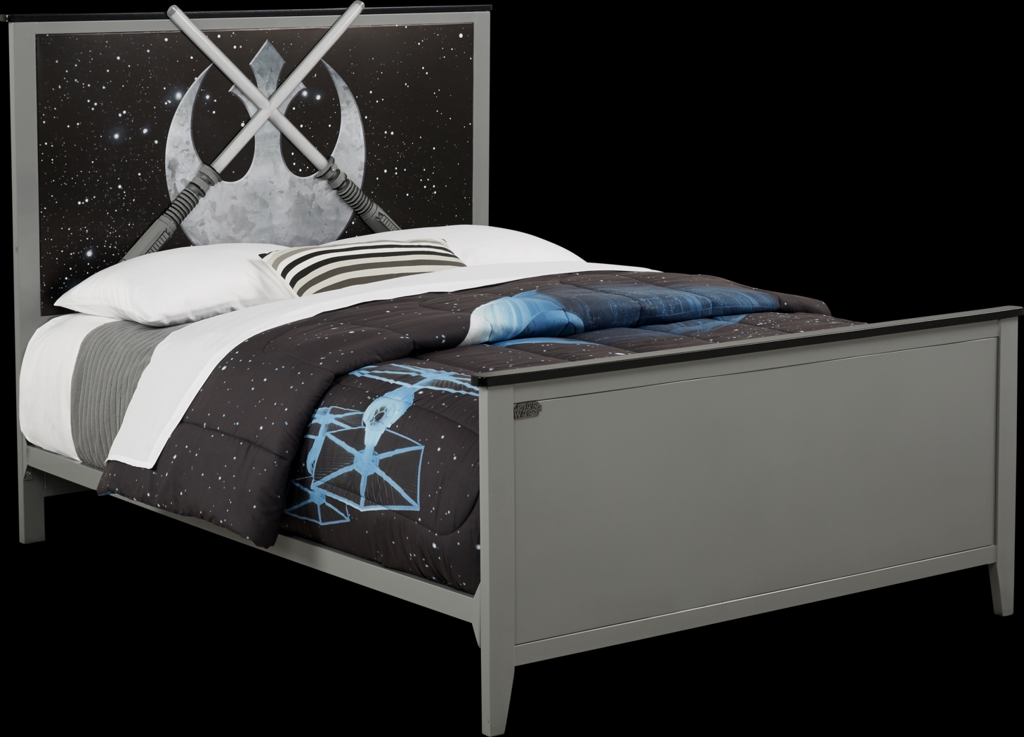 Kids Star Wars Lightsaber™ Gray 3 Pc Full Panel Bed - Thumbnail - Image 4