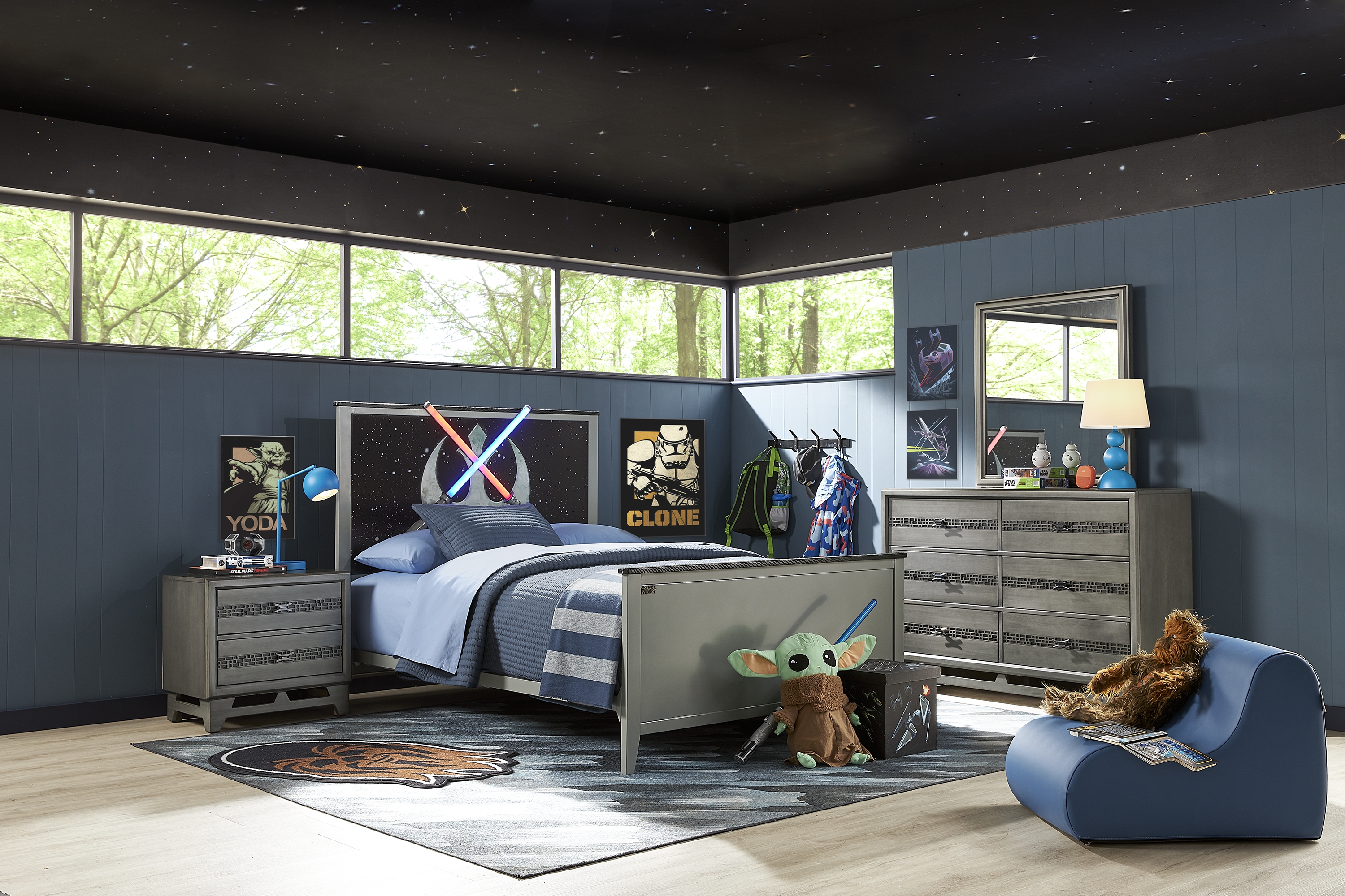 Kids Star Wars Lightsaber™ Gray 3 Pc Full Panel Bed - Thumbnail - Image 2
