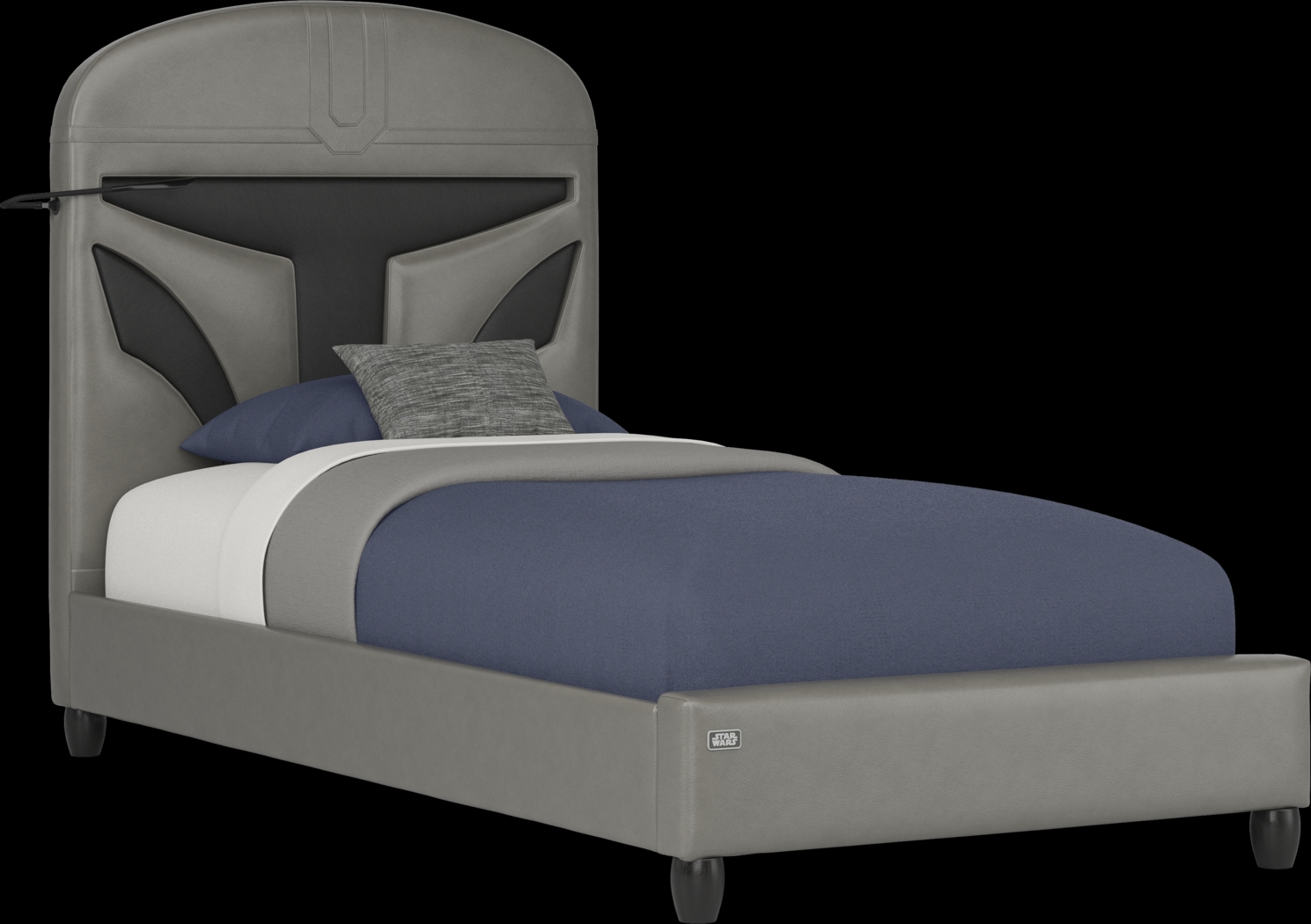 Kids Star Wars Mandalorian Dark Gray Twin Bed - Thumbnail - Image 1