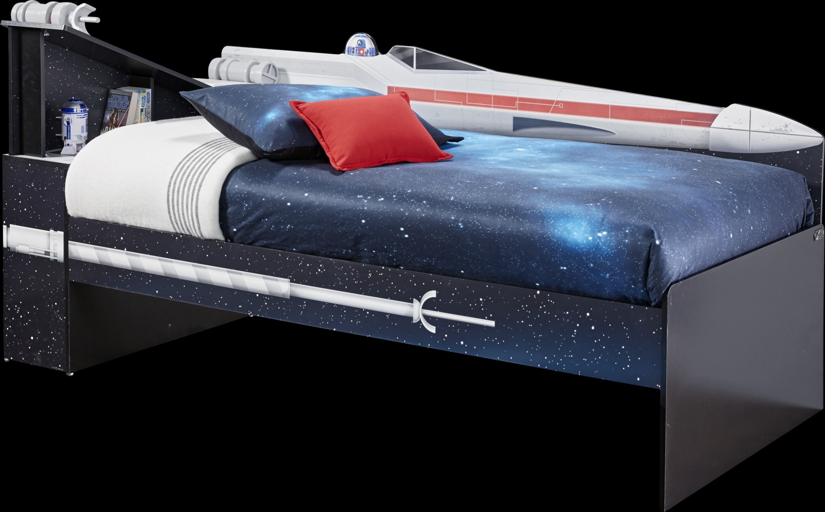 Star Wars X-wing™ Black 3 Pc Left Twin Bookcase Bed - Thumbnail - Image 1