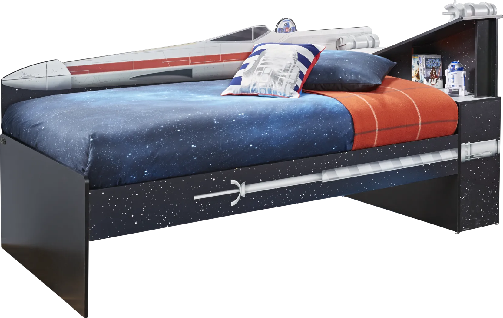 Star Wars X-wing™ Black 3 Pc Right Twin Bookcase Bed - Thumbnail - Image 1