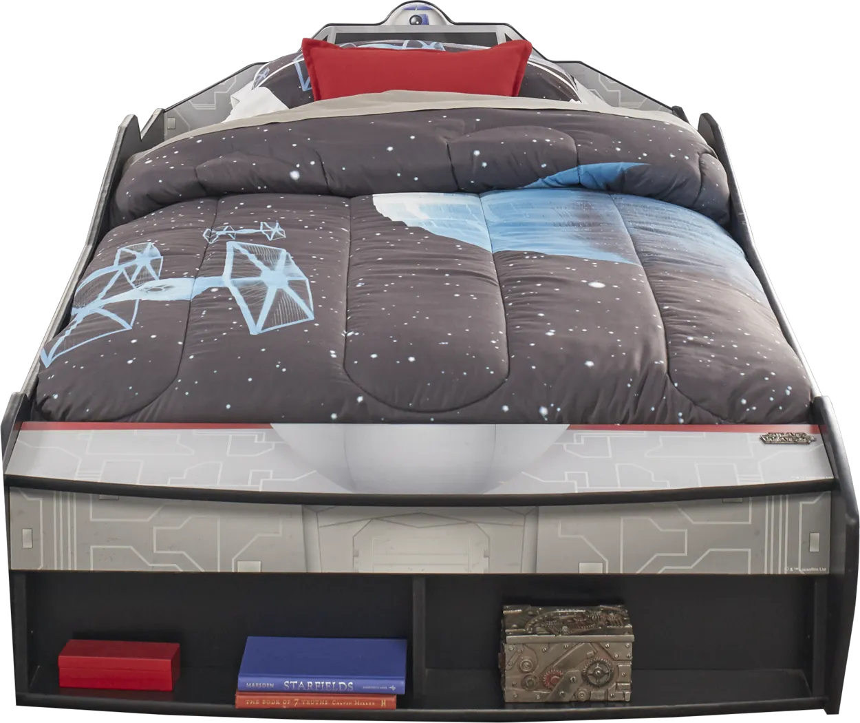 Star Wars X-wing™ Fighter Black 5 Pc Twin Bookcase Bed with Wing Night Tables - Thumbnail - Image 2
