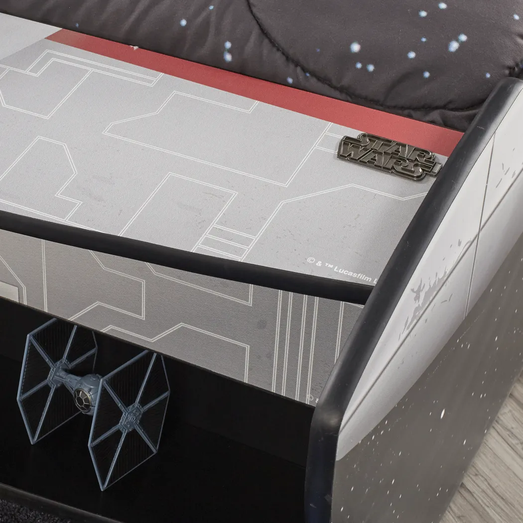 Star Wars X-wing™ Fighter Black 5 Pc Twin Bookcase Bed with Wing Night Tables - Thumbnail - Image 3