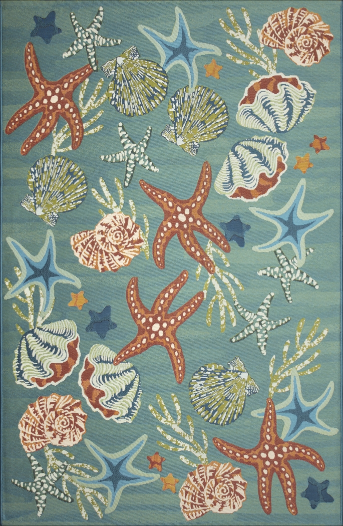 Starburn Aqua 7'10 x 9'10 Indoor/Outdoor Rug - Thumbnail - Image 1