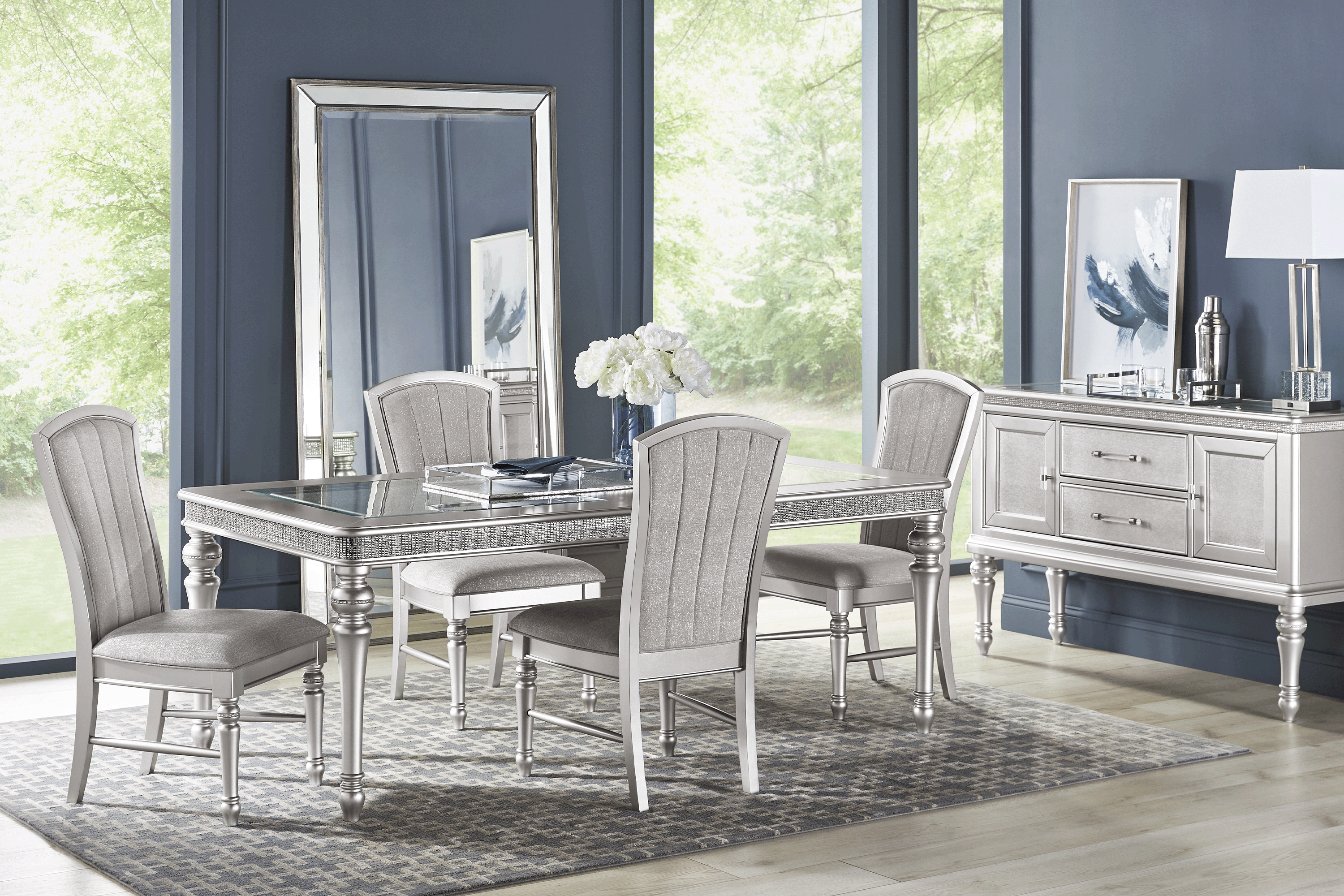 Starlet Lane Silver 5 Pc Rectangle Dining Room - Thumbnail - Image 1