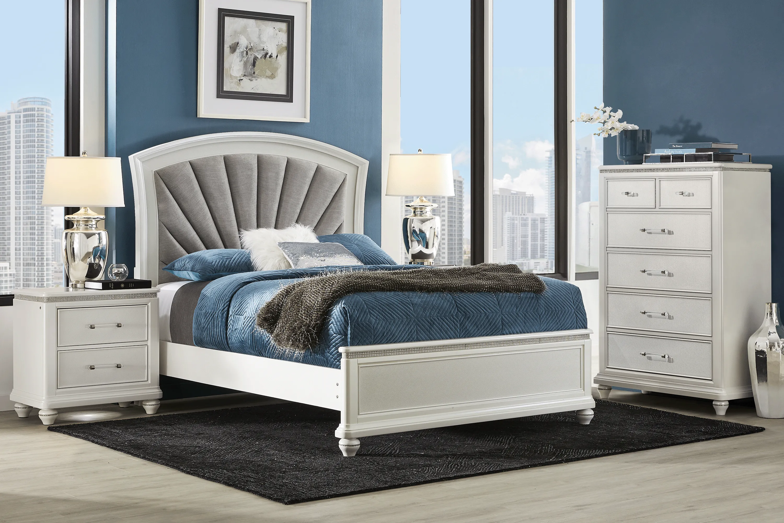 Starlet Lane Small Spaces White 5 Pc Queen Bedroom - Thumbnail - Image 1