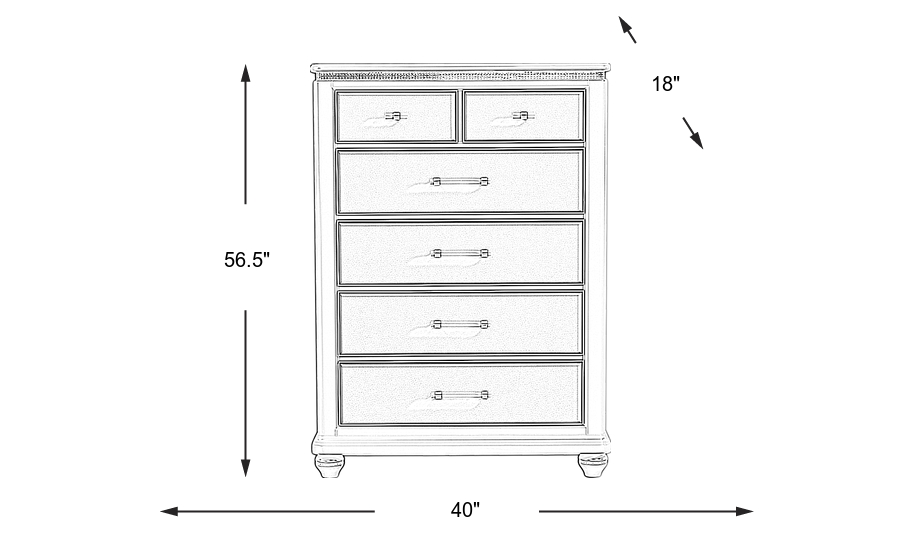 Dimension Image. Please refer to the Dimension Tab on this page for dimension details.