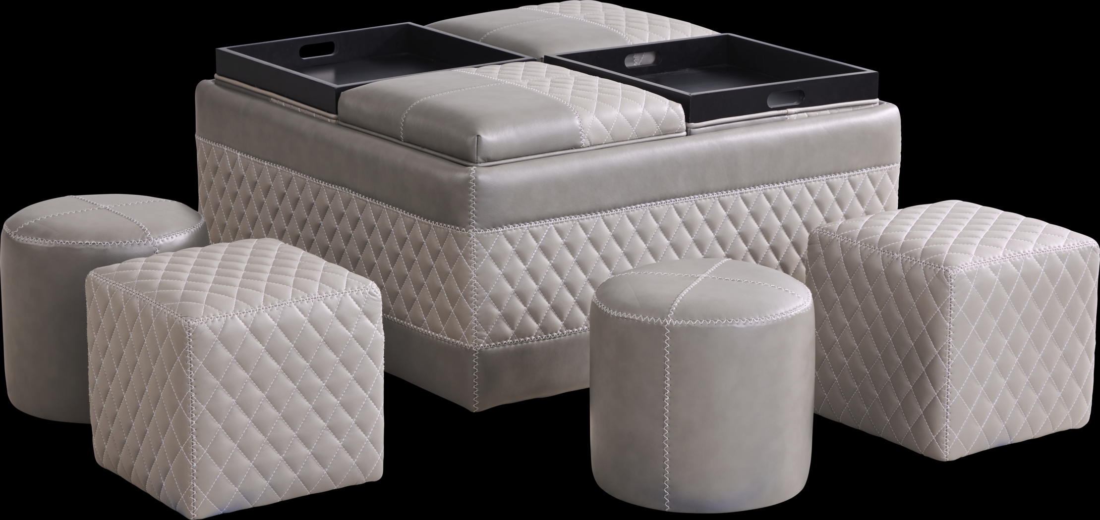 Starline Road Gray Storage Ottoman - Thumbnail - Image 3