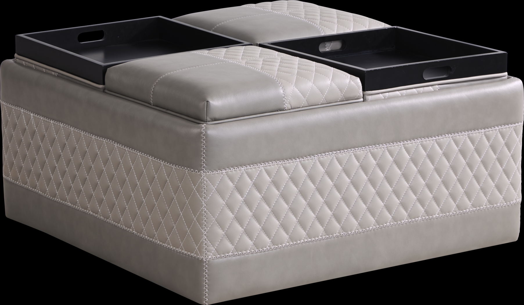 Starline Road Gray Storage Ottoman - Thumbnail - Image 1