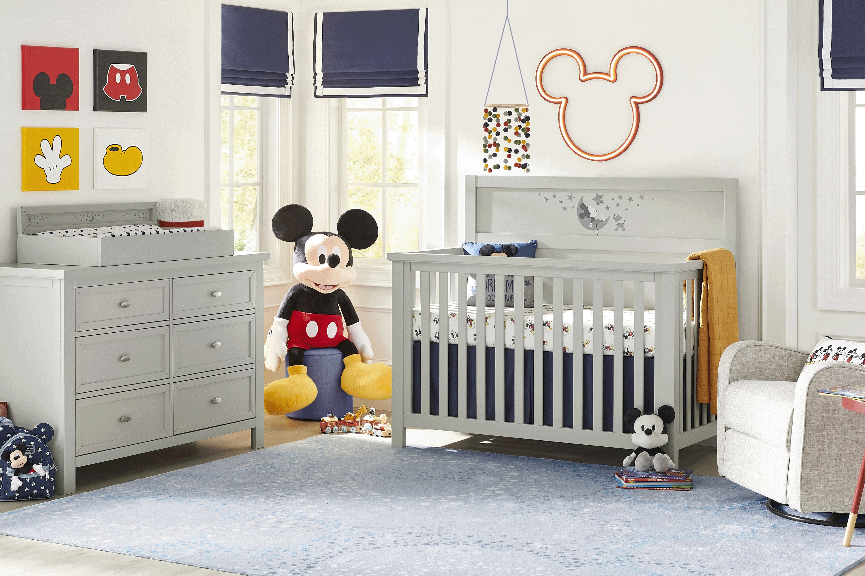 Kids Starry Dreams with Mickey Mouse Gray 4 Pc Nursery - Thumbnail - Image 1
