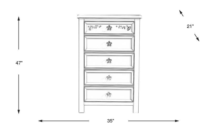 Dimension Image. Please refer to the Dimension Tab on this page for dimension details.