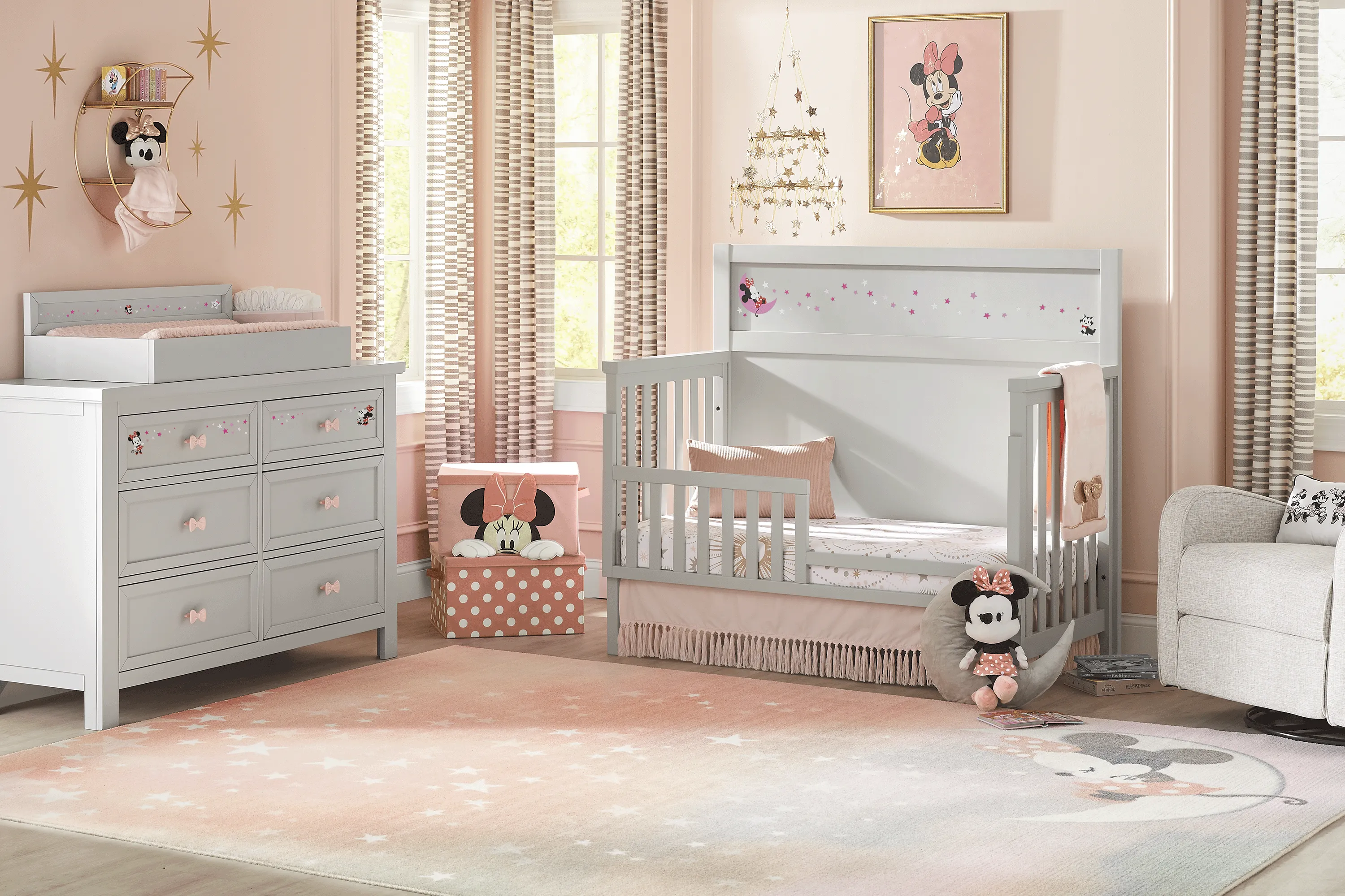 Starry Dreams with Minnie Mouse Gray 4 Pc Nursery - Thumbnail - Image 1