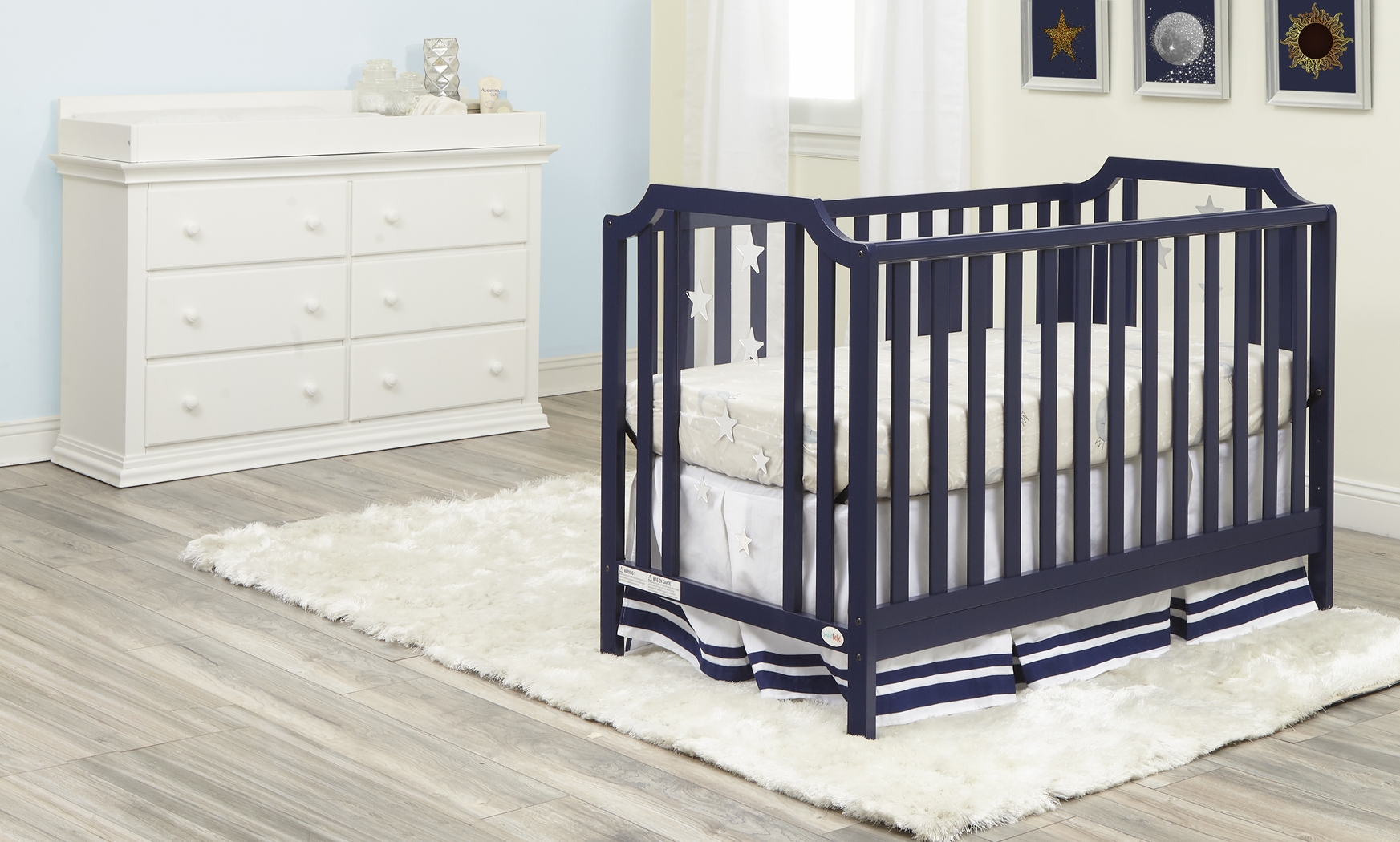 Kids Starry Grove Navy Convertible Crib - Thumbnail - Image 2