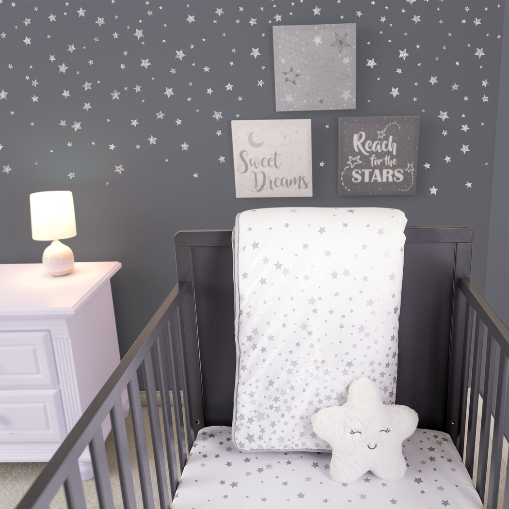 Starry Slumbers Gray 3 Pc Baby Bedding Set - Thumbnail - Image 6