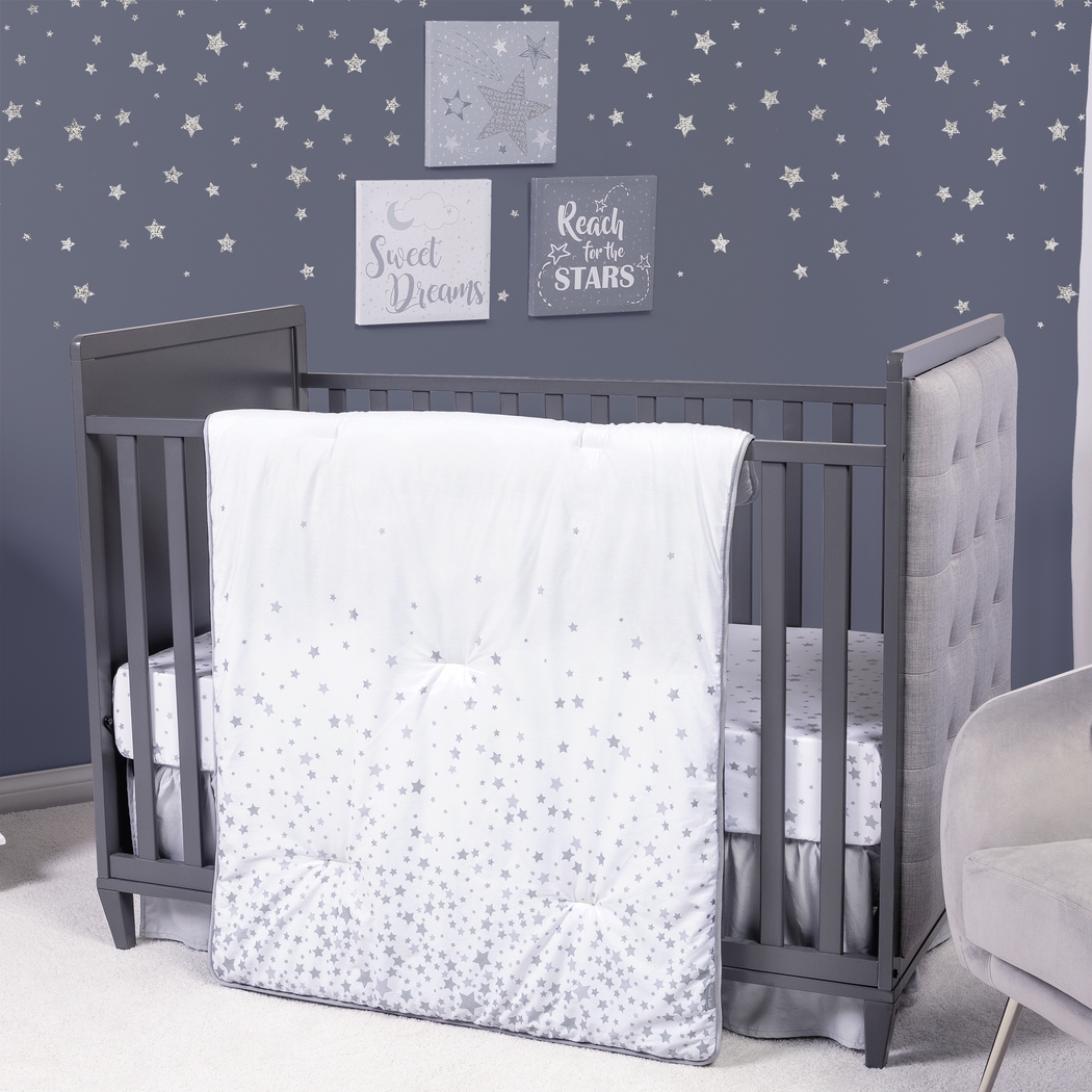 Starry Slumbers Gray 3 Pc Baby Bedding Set - Thumbnail - Image 1