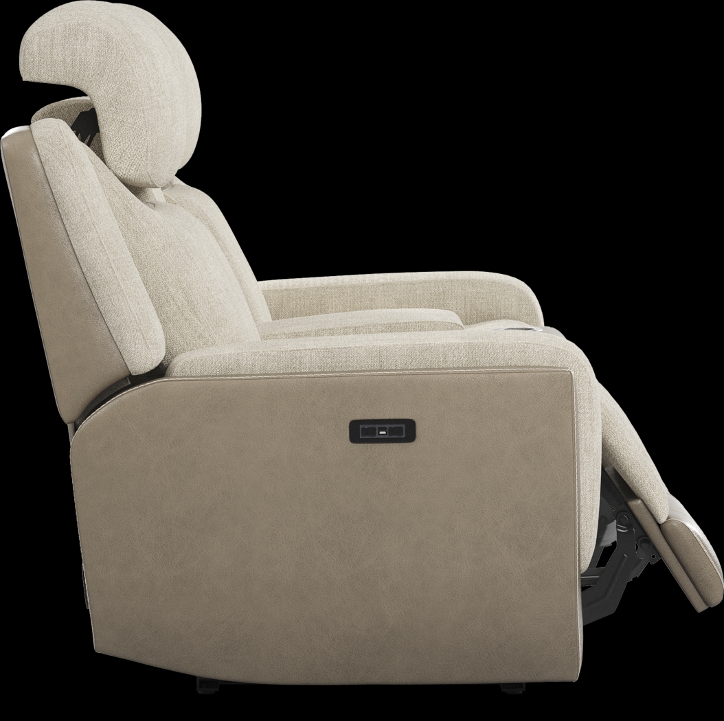 State Street Beige 7 Pc Dual Power Reclining Living Room - Thumbnail - Image 15