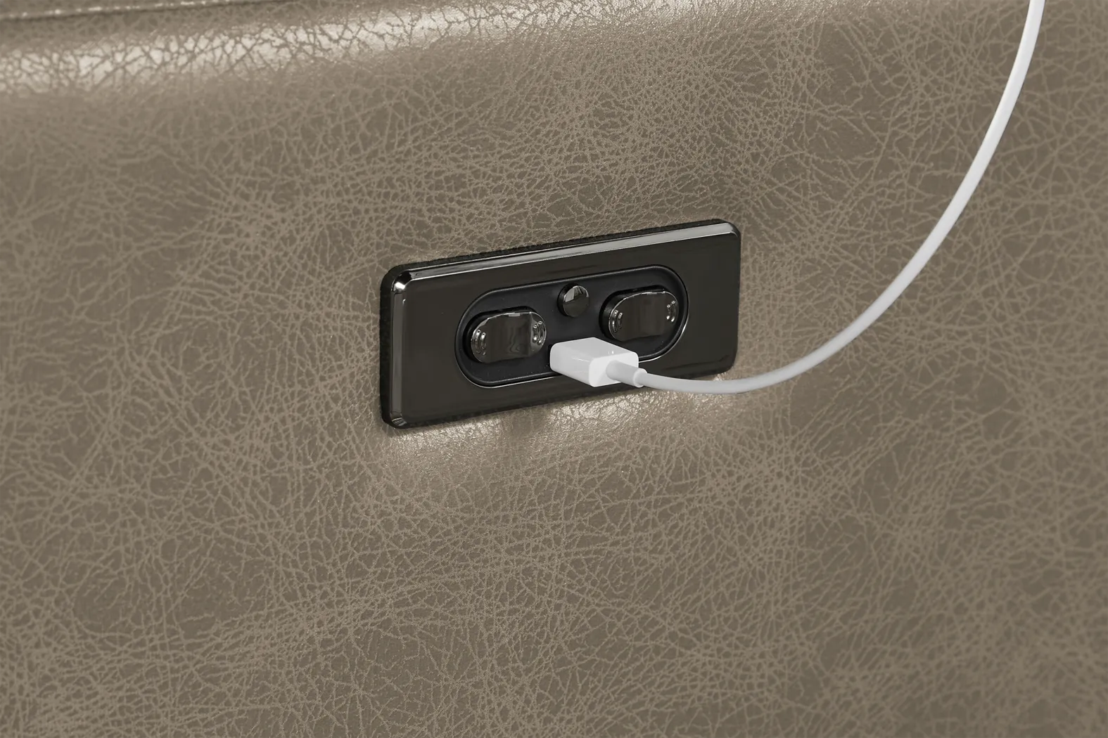 State Street Beige Dual Power Reclining Console Loveseat - Image 5
