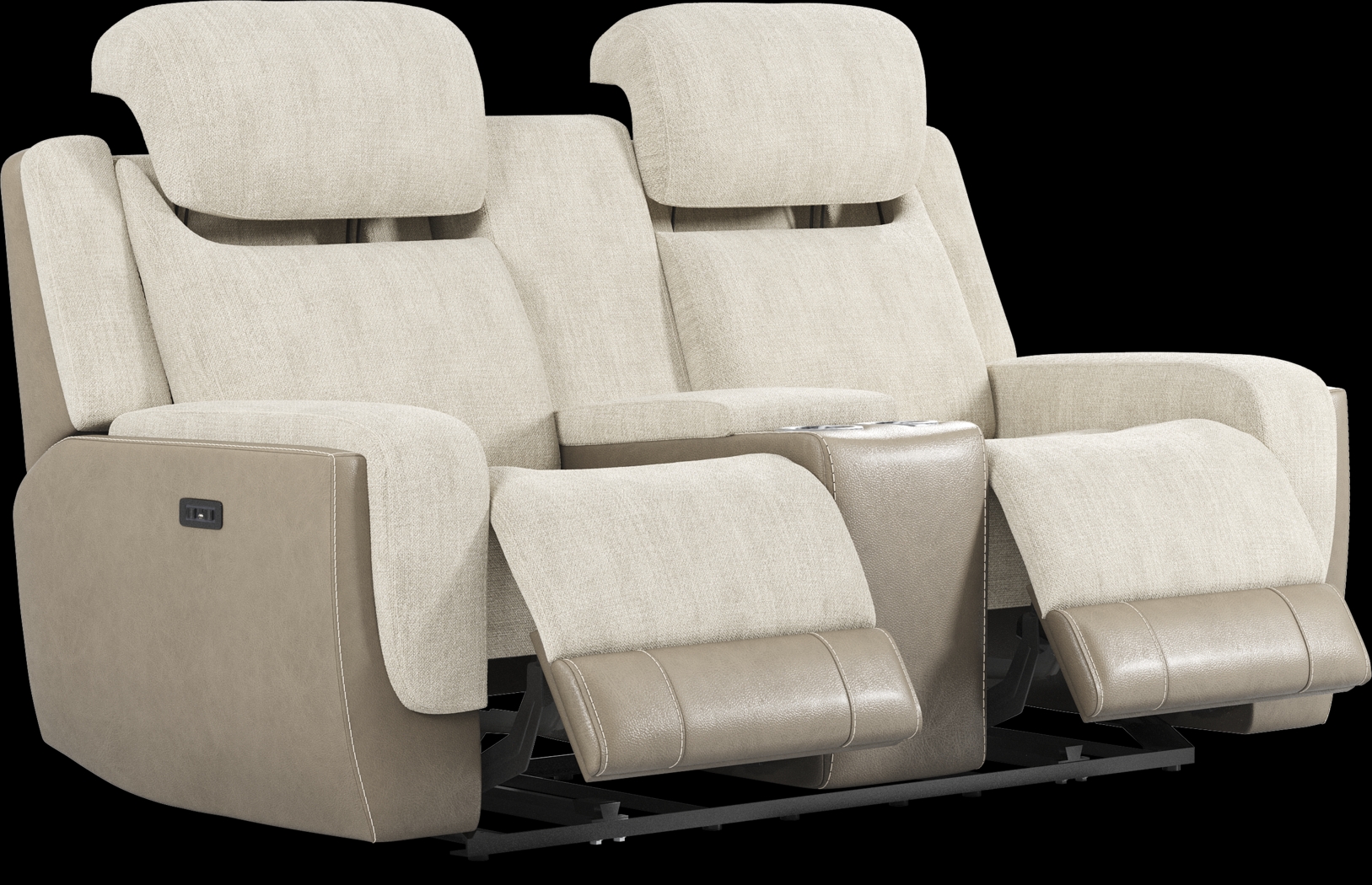 State Street Beige 5 Pc Dual Power Reclining Living Room - Thumbnail - Image 3