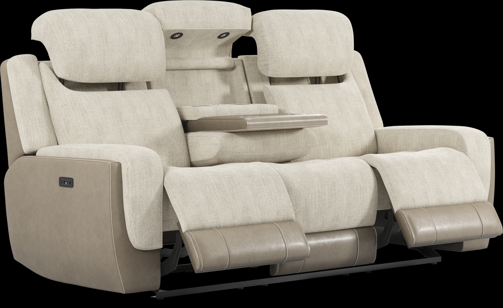 State Street Beige 2 Pc Living Room with Dual Power Reclining Sofa - Thumbnail - Image 3