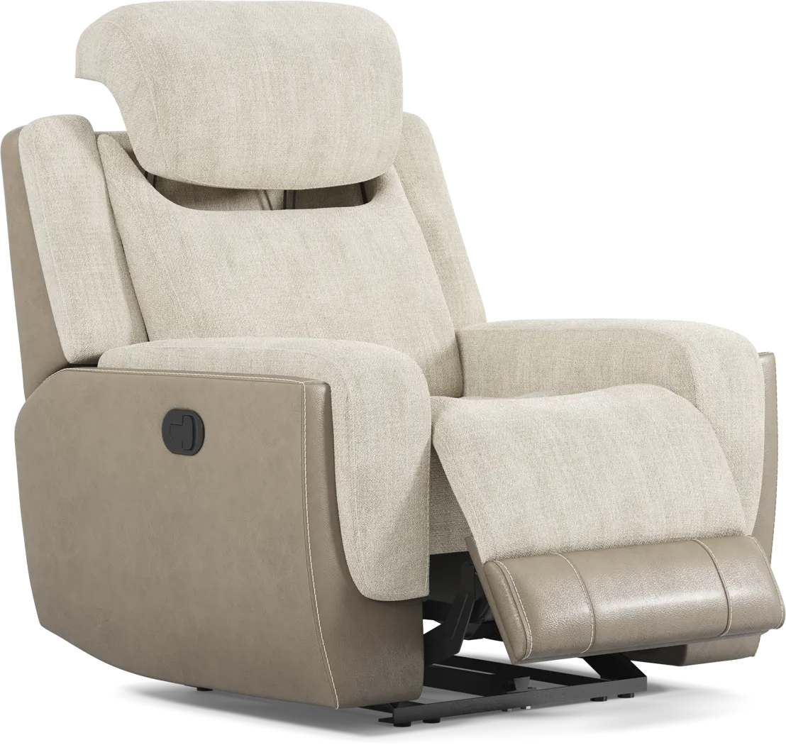 State Street Beige Recliner - Thumbnail - Image 1