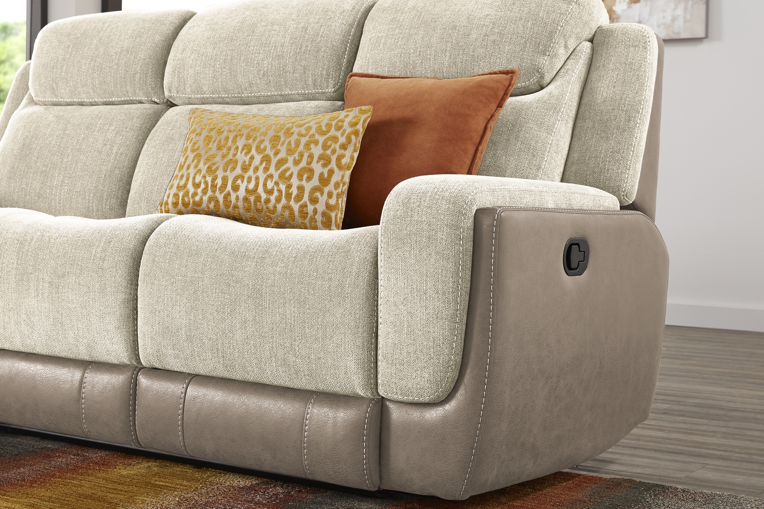 State Street Beige 5 Pc Living Room with Reclining Sofa - Thumbnail - Image 5