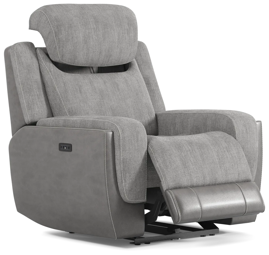 gray dual power recliner