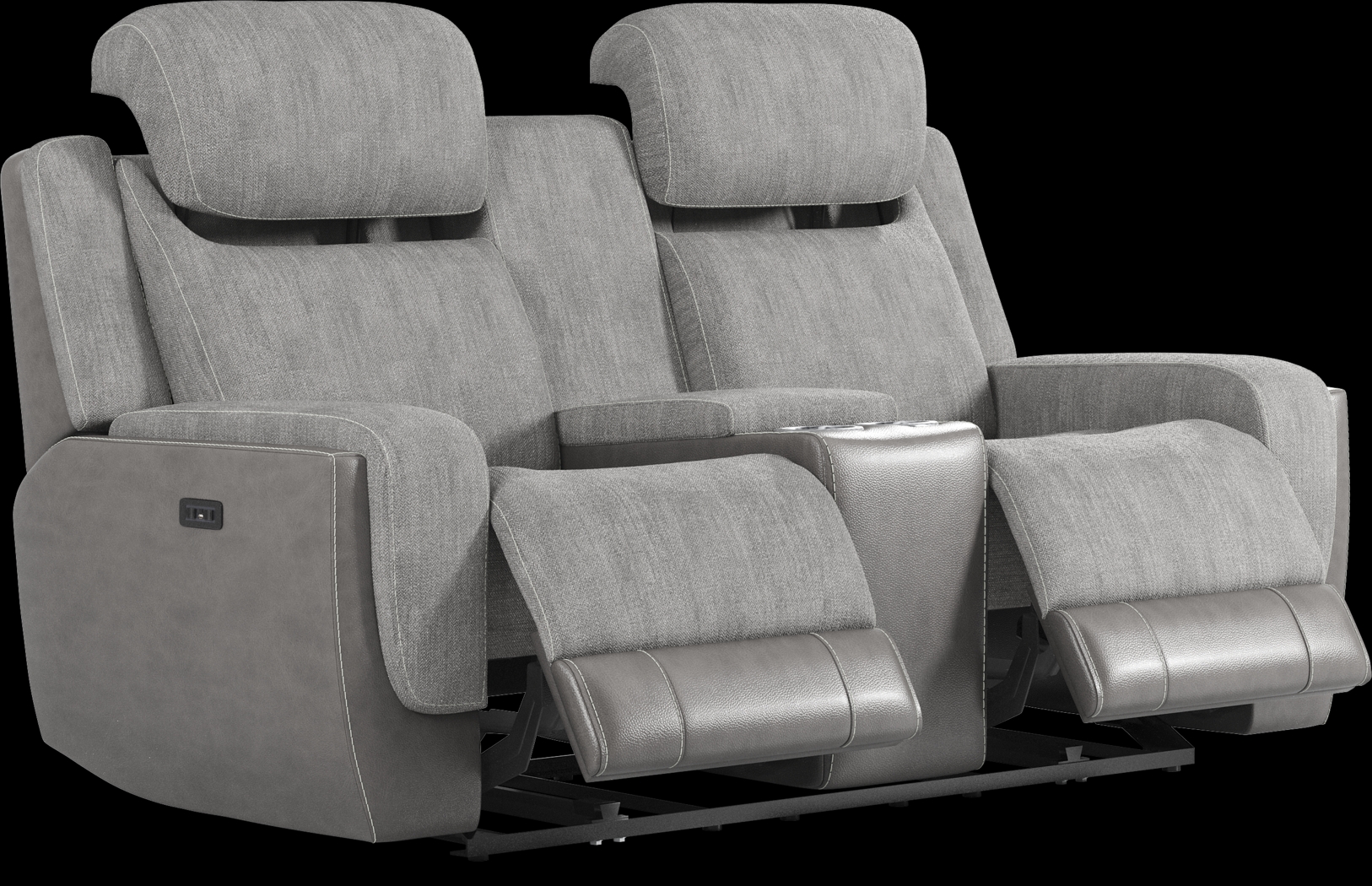 State Street Gray 7 Pc Dual Power Reclining Living Room - Thumbnail - Image 14