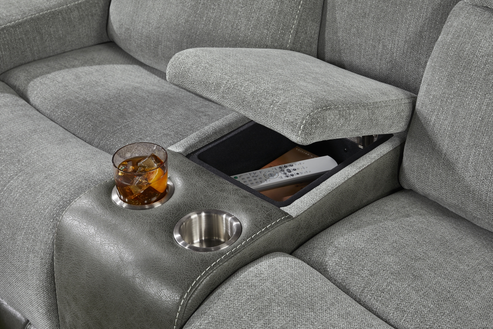 State Street Gray 8 Pc Dual Power Reclining Living Room - Thumbnail - Image 14