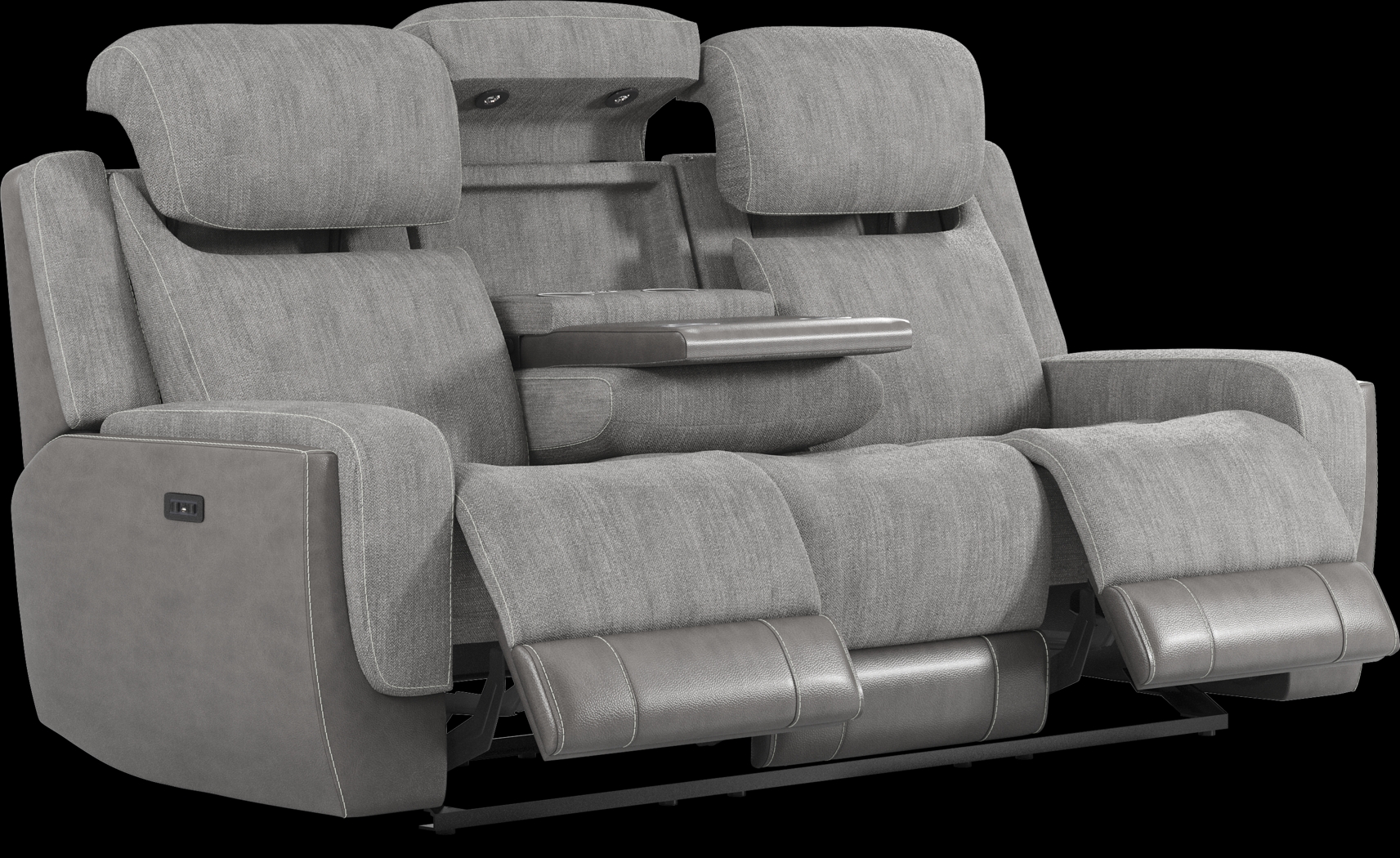 State Street Gray 7 Pc Dual Power Reclining Living Room - Thumbnail - Image 2