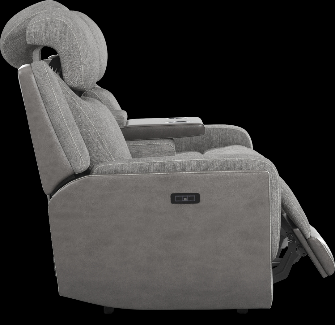 State Street Gray Dual Power Reclining Sofa - Thumbnail - Image 4