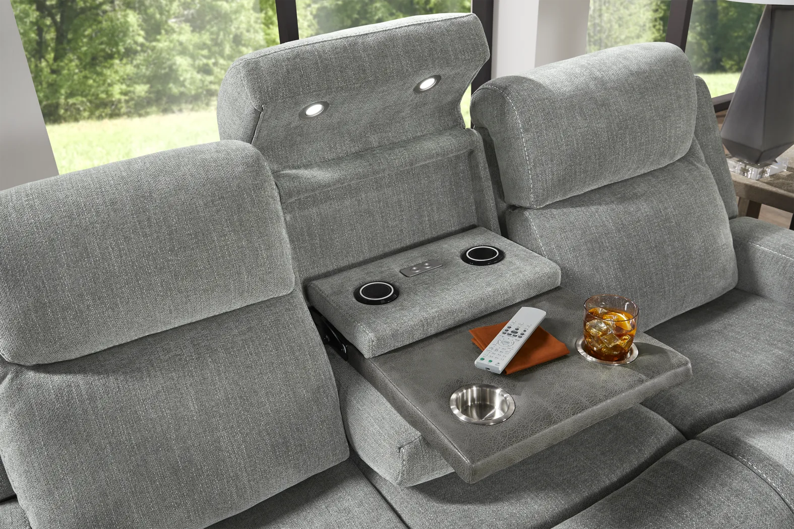 State Street Gray Dual Power Reclining Sofa - Image 11