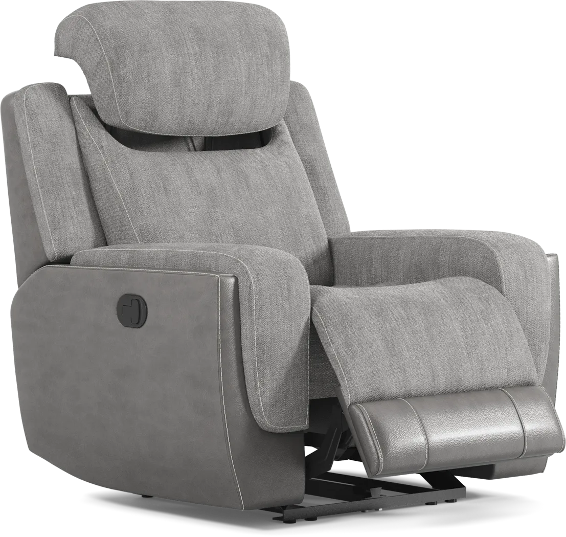 State Street Gray Recliner - Thumbnail - Image 1