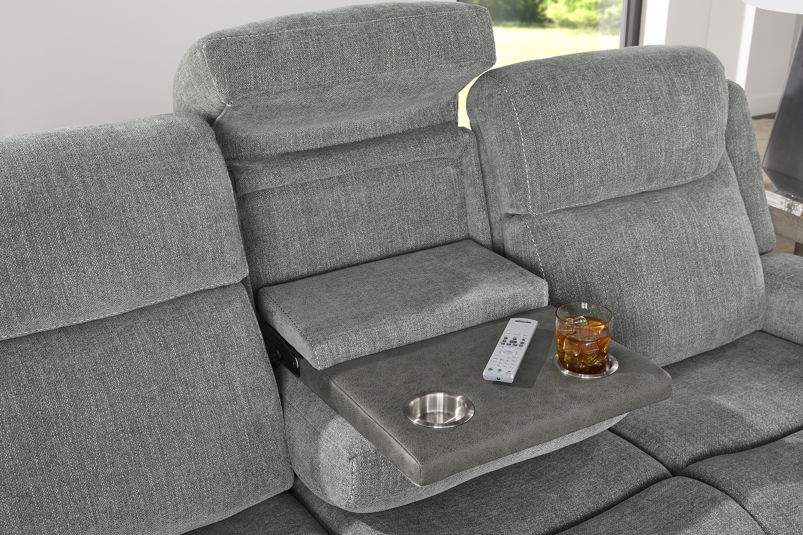 State Street Gray Reclining Sofa - Thumbnail - Image 4