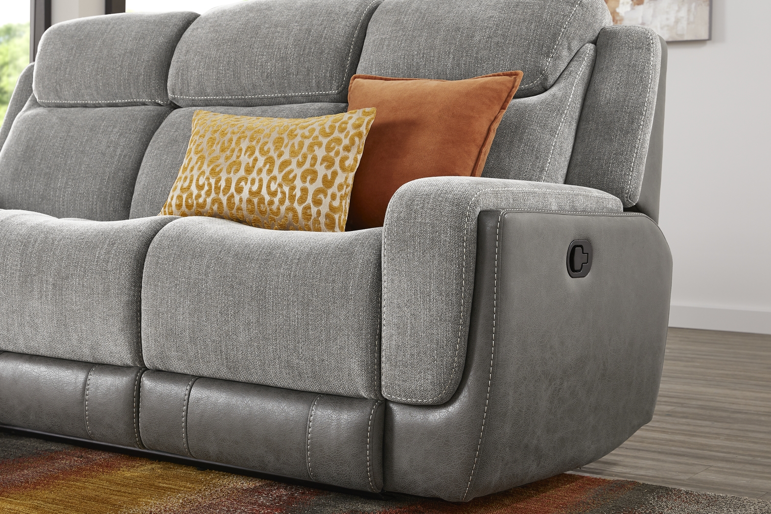 State Street Gray 5 Pc Living Room with Reclining Sofa - Thumbnail - Image 6