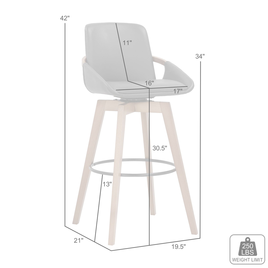 Statistreet Gray Swivel Barstool - Thumbnail - Image 9