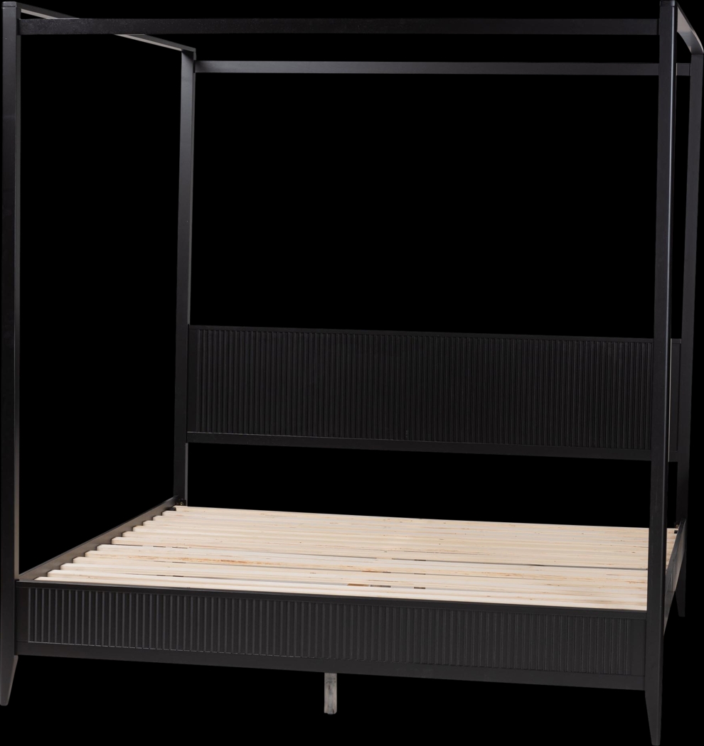 Steagall Black King Canopy Bed - Thumbnail - Image 4