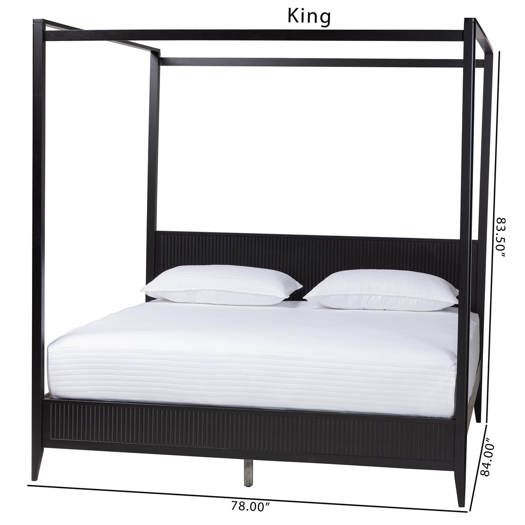 Steagall Black King Canopy Bed - Thumbnail - Image 8
