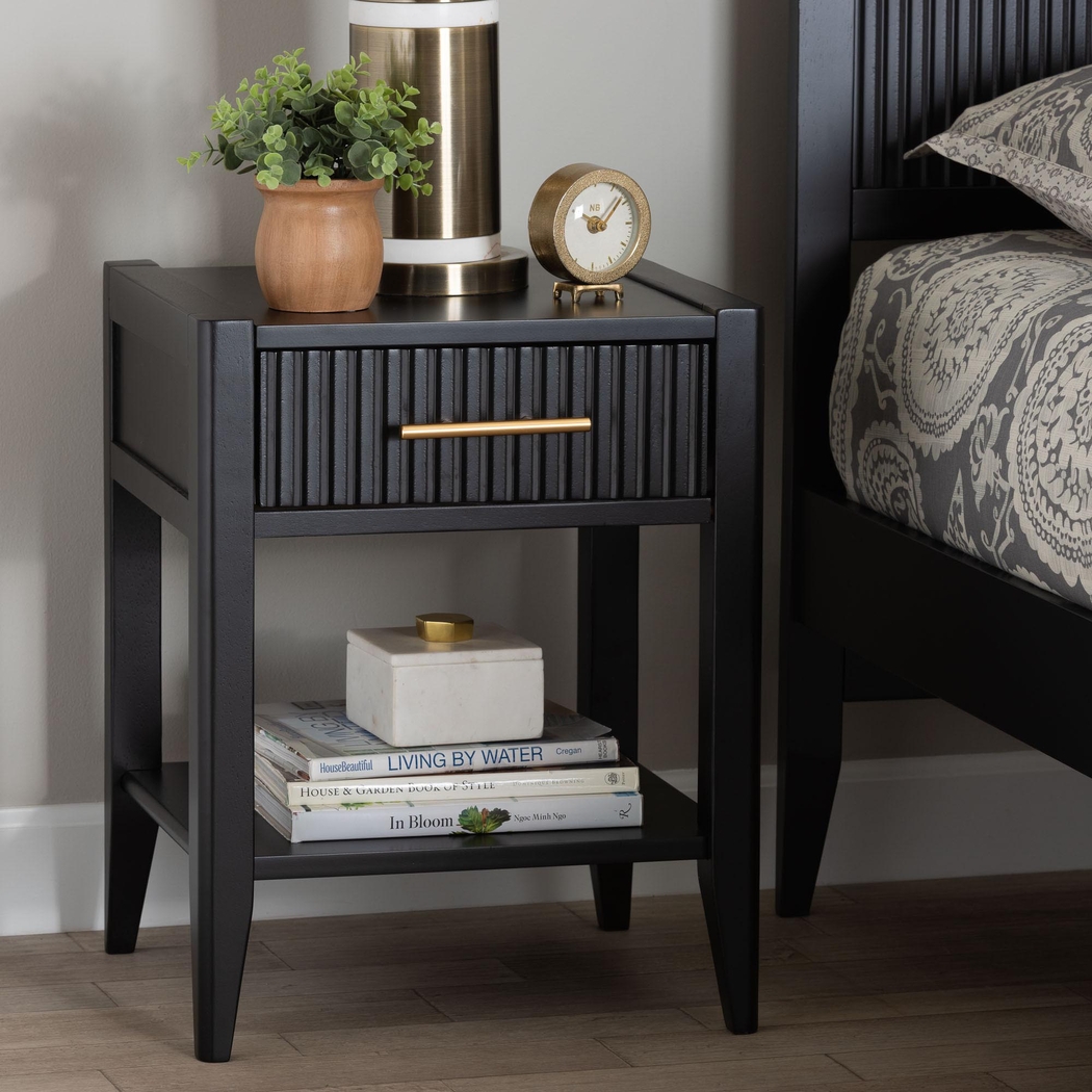 Steagall Black Nightstand - Thumbnail - Image 2