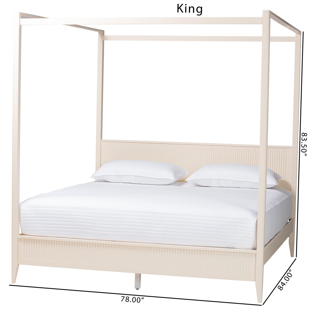 Steagall Ivory King Canopy Bed - Thumbnail - Image 8