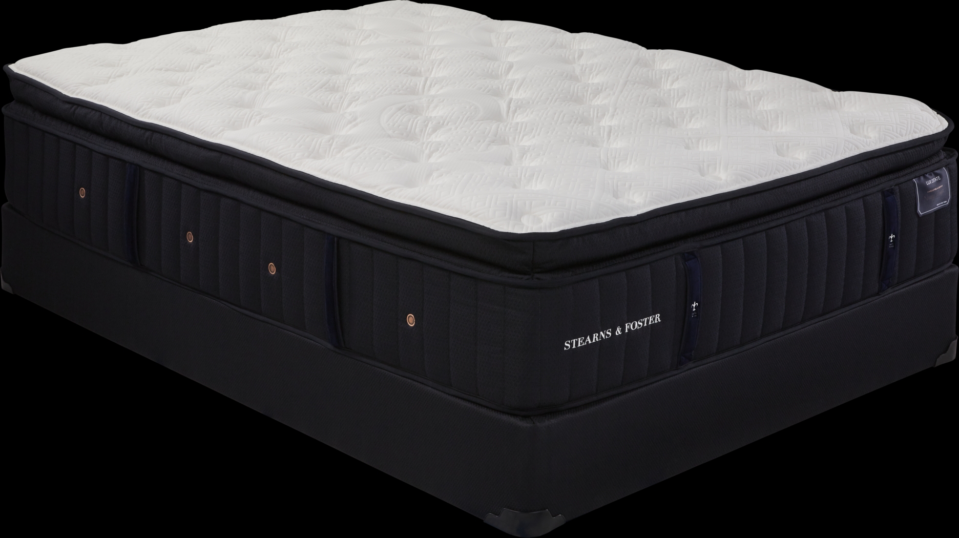 Stearns and Foster Cassatt Lux Extra Firm Euro Pillow Top Low Profile Queen Mattress Set - Thumbnail - Image 1